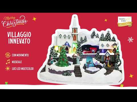 VESTIAMO CASA GRAN NATALE - Villaggio Innevato - h24x31x20 cm